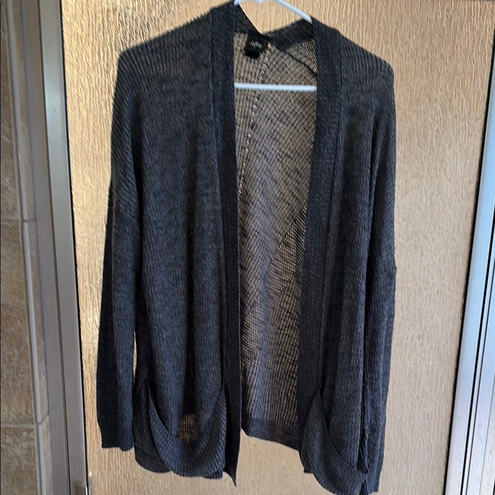 Daytrip Gray Open-Front Cardigan Sweater
